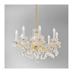 Luminaire Center Chandelier en cristal MARIA LOUISE Or 24 Carats 8 ampoules