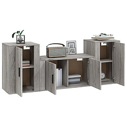 Avis Maison Chic Ensemble de meubles TV 3 pcs pour salon - Sonoma gris Bois d'ingénierie -MN97142