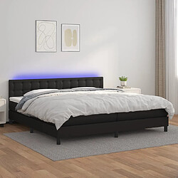 Sommier à lattes et LED,Cadre à lattes de lit avec matelas pour Adulte Noir 200x200cm -MN40450