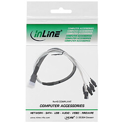 Câble InLine® Mini SAS HD SFF-8643 vers 4x SATA + bande latérale 1 m