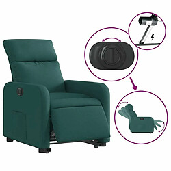 Maison Chic Fauteuil Relax pour salon, Fauteuil inclinable électrique vert foncé tissu -GKD83973 pas cher