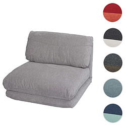 Mendler Fauteuil-lit HWC-E68, Canapé-lit Fauteuil fonctionnel Fauteuil pliant Fauteuil relax, tissu/textile ~ gris clair