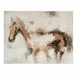 Paris Prix Tableau Déco Cheval 90x119cm Blanc & Marron