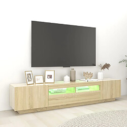 Acheter vidaXL Meuble TV avec lumières LED Chêne sonoma 200x35x40 cm