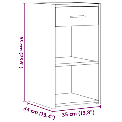 vidaXL Table de chevet chêne sonoma 35x34x65 cm bois d'ingénierie pas cher