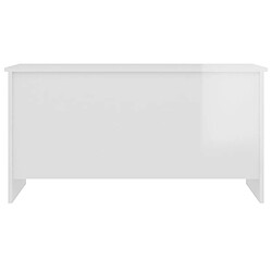 Avis vidaXL Table basse blanc brillant 102x55,5x52,5 cm bois d'ingénierie