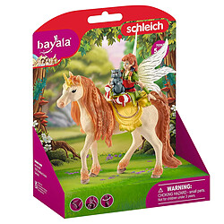 Schleich Figurine Fée Marween Chevauchant la Licorne Scintillante de Bayala Multicolore pas cher