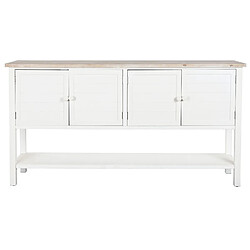 Pegane Buffet, meuble de rangement en bois de sapin et MDF coloris blanc, naturel - Longueur 160 x Profondeur 40 x hauteur 86 cm