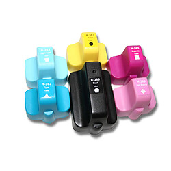 vhbw 6x cartouches compatible pour HP Photosmart 3108, 3110 imprimante - Set cyan, magenta, jaune, noir, magenta clair, cyan clair