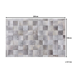 Beliani Tapis gris avec motif quadrillé 160 x 230 cm ALACAM