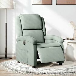 Maison Chic Fauteuil Relax pour salon, Fauteuil inclinable électrique gris clair velours -GKD77574