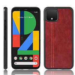 Wewoo Coque Rigide Motif de peau de vache antichoc pour Google Pixel 4 PC + Housse + PU + TPU Rouge