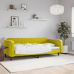 vidaXL Lit de repos sans matelas jaune 90x200 cm velours