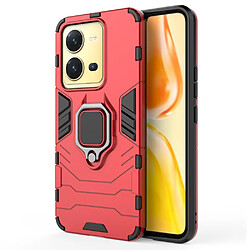 Coque en TPU anti-chocs avec béquille pour votre Vivo V25 5G - rouge