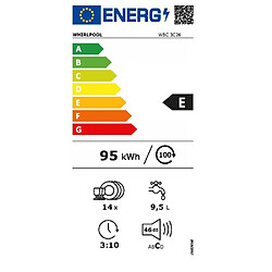 Lave-vaisselle 60cm 14 couverts intégrable - wbc3c26b - WHIRLPOOL