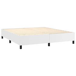 Acheter vidaXL Sommier à lattes de lit matelas LED Blanc 160x200 cm Similicuir