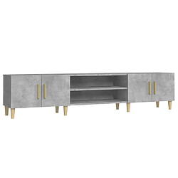 vidaXL Meuble TV gris béton 180x31,5x40 cm bois d'ingénierie