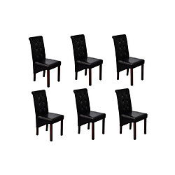 vidaXL Chaises à manger lot de 6 noir similicuir 