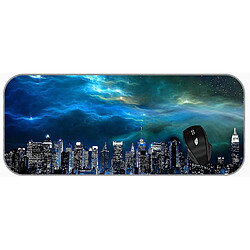 Universal (750x300x3) xxl jeu grand coussin de souris Ville, ciel nocturne, bords de nuages cousus pad mince