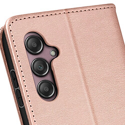 Avizar Pochette Folio pour Galaxy A14 4G et 5G Motif Papillon Support Rose Gold pas cher