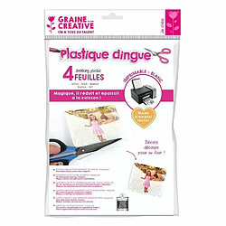 Graines Creatives 12 feuilles de plastique dingue imprimable A4 - Blanc