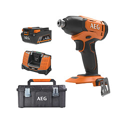 Pack AEG 18V - Visseuse à chocs 200Nm - Batterie 4.0 Ah - Chargeur - Caisse de rangement 