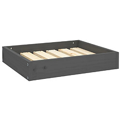 vidaXL Lit pour chien Gris 51,5x44x9 cm Bois de pin solide