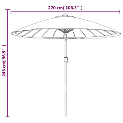 vidaXL Parasol d'extérieur avec mât en aluminium 270 cm Anthracite pas cher