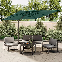 Maison Chic Parasol Jardin | Parasol cantilever à double toit Vert 300x300 cm - GKD53437