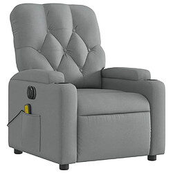 Avis Maison Chic Fauteuil Relax pour salon, Fauteuil de massage inclinable électrique gris clair tissu -GKD86163