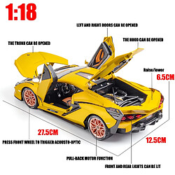 Universal 1: 18 Lamborghini modèle modèle alliage moulé garçon jouet voiture moulée sous pression jouet Sian FKP37 super fourchette collection enfant | Voiture jouet moulée sous pression (jaune)