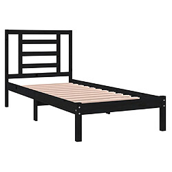 Avis vidaXL Cadre de lit sans matelas noir 75x190 cm bois massif