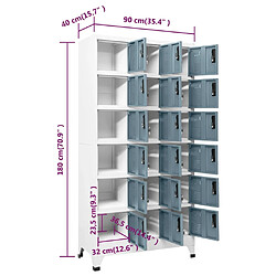 vidaXL Armoire à casiers Gris clair et gris foncé 90x40x180 cm Acier pas cher