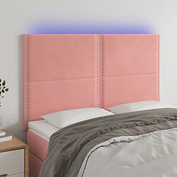 Maison Chic Tête de lit moderne à LED lumineuse pour chambre - Décoration de lit Rose 144x5x118/128 cm Velours -MN76665