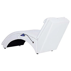 Avis vidaXL Chaise longue de massage avec oreiller Blanc Similicuir