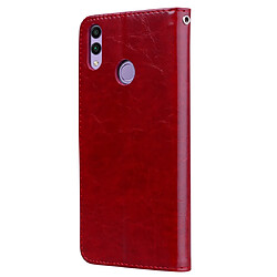 Wewoo Housse Coque Business Style Oil Wax Texture en cuir à rabat horizontal pour Huawei Honor 8Cavec support et fentes cartes et portefeuille rouge