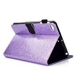 Wewoo Housse Étui Coque Pour iPad Mini 1/2/3/4/5 à rabat horizontal en cuir avec poudre de scintillement support et fente carte violet pas cher