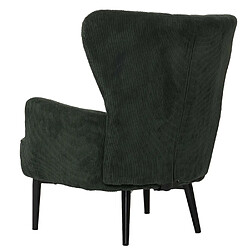 Mendler Lounge-Sessel HWC-K37, Cocktail-/Ohrensessel Polsterstuhl Retro Vintage Stoff Velours (290g/m²) Öko-Tex ~ vert foncé pas cher