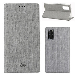 Etui en PU avec support et porte-cartes gris pour votre Samsung Galaxy S20 Plus