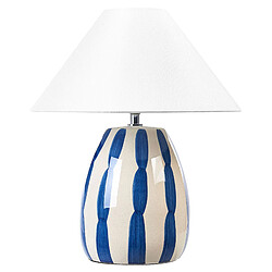 Beliani Lampe à poser en céramique beige clair et bleu LUCHETTI