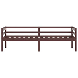 Avis vidaXL Cadre de lit sans matelas marron foncé bois pin massif 90x200cm