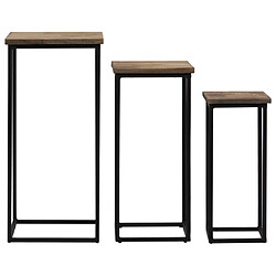 Avis vidaXL Ensemble de tables pour plante 3 pcs Teck recyclé