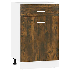 vidaXL Armoire de plancher à tiroir Chêne fumé 50x46x81,5 cm Bois