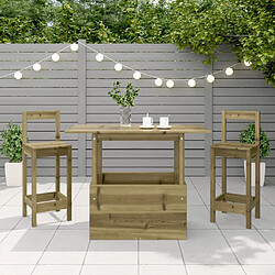 Avis vidaXL Table de jardin 100x50x75 cm bois de pin imprégné