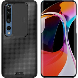 Alive Records Nillkin Coque pour Xiaomi Mi 10 / Xiaomi Mi 10 Pro (6,7 pouces) CamShield Camera Close & Open Case Protect Black Color PC Finish