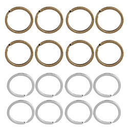 Acheter 100pcs 28mm Vintage Flat Split Porte-clés Keychain pour accessoires de bricolage argent