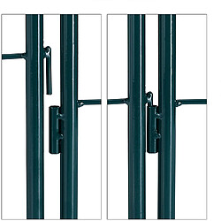 Helloshop26 Treillis clôture plante grimpante arche jardin fer set de 2 vert 13_0002896