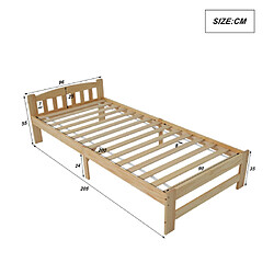 Avis ComfortXL Lit En Bois Massif Solide, Naturel, 90x200 Cm