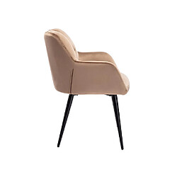 Lot de 2 chaises avec accoudoirs - Velours et métal - Beige - PEGA de Pascal MORABITO pas cher