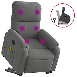 vidaXL Fauteuil inclinable de massage gris foncé tissu microfibre